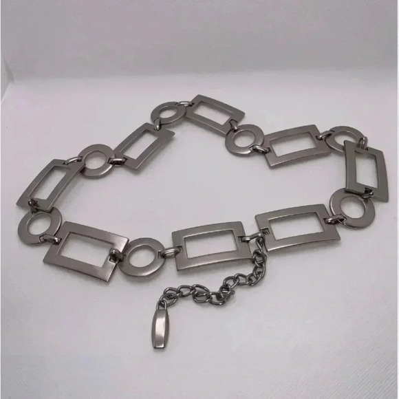 Escada Women’s Vintage Designer Silver Tone Metal Chain Link Belt